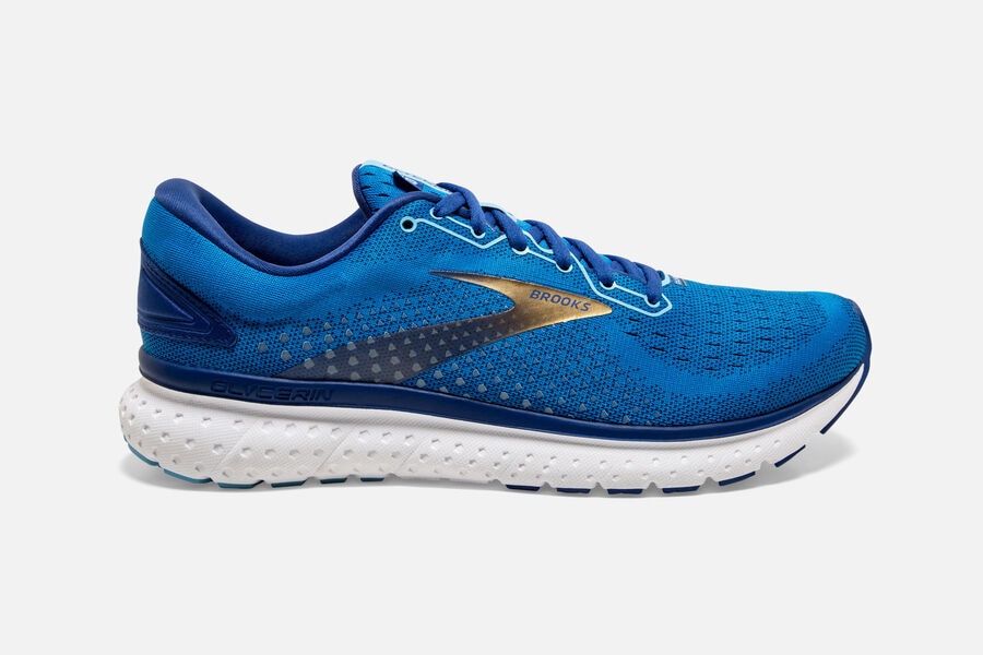 Brooks Glycerin 18 Road Loopschoenen Heren - Blauw/Goud - 628531VRY